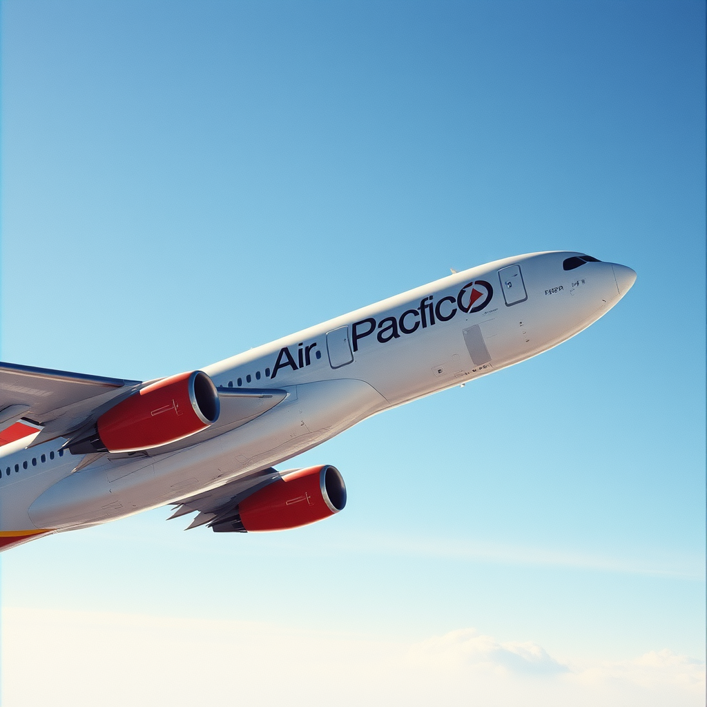 Air Pacifico airplane in flight