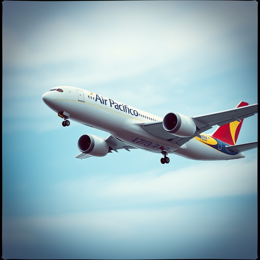 Air Pacifico Boeing 787 flying in the sky